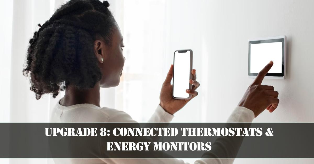 Connected Thermostats & Energy Monitors on a wall